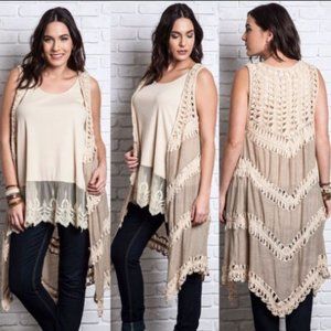 Umgee crochet knit duster
